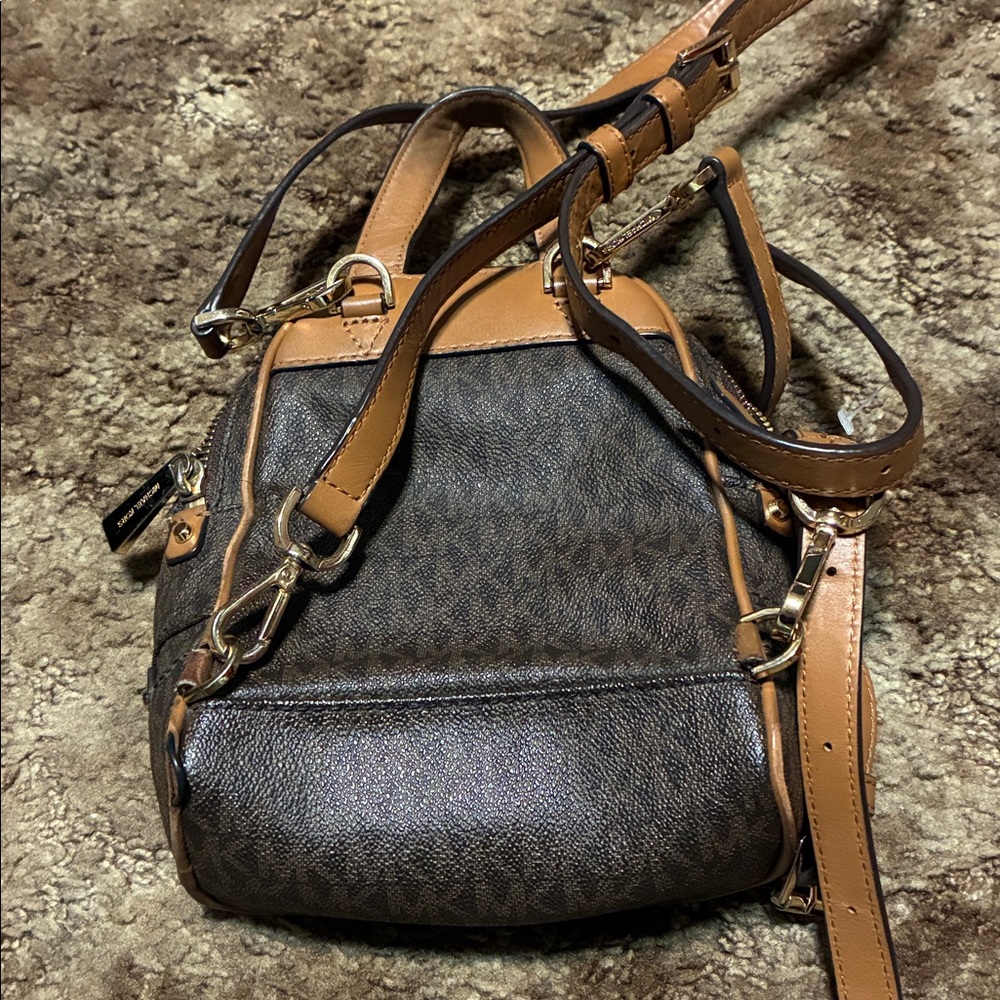 New Mk Brown Patterned Mini Backpack - image 2
